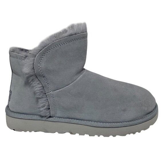 UGG Women's Classic Mini Fluff High-Low Boot in Gray-Blue Size 9 - Picture 1 of 8